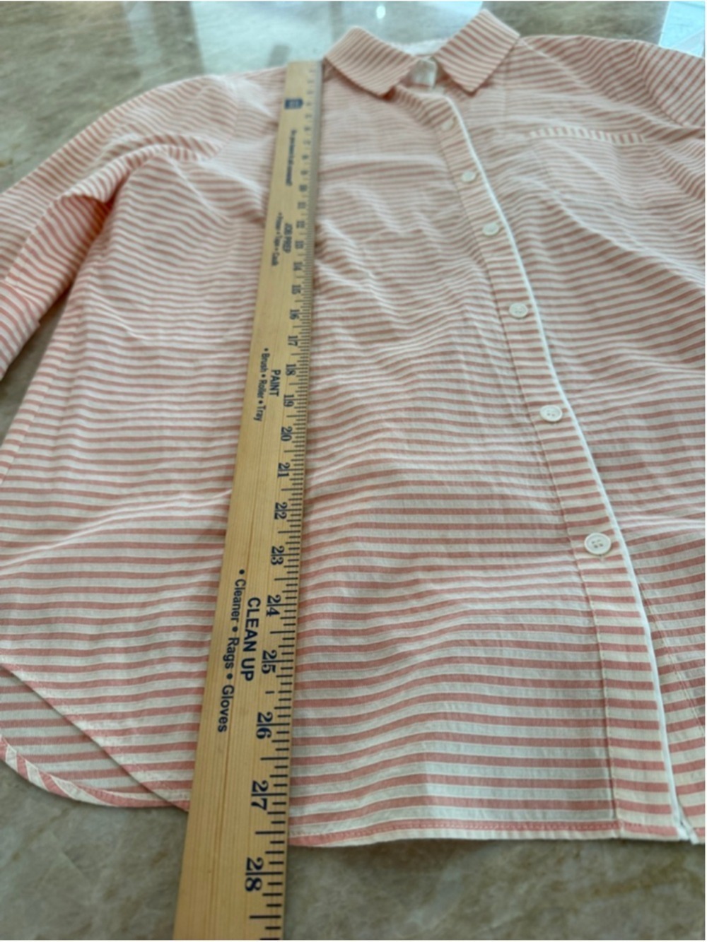 LAFAYETTE 148 Orange White peach Striped Button Down Shirt L, rolled sleeves, - Picture 5 of 9